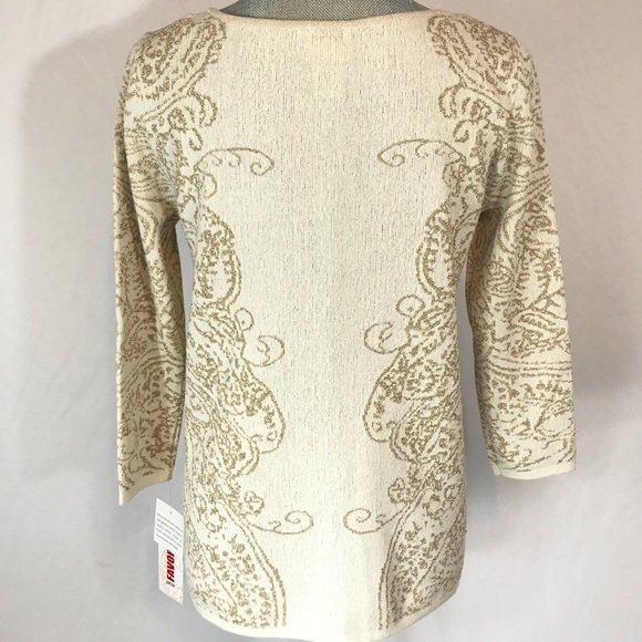 NEW Ruby Rd Paisley sweater metallic petite small - Picture 5 of 5